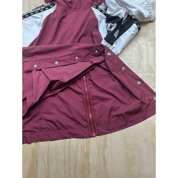 Victoria's Secret PINK Campus Anorak Sequin Jacket M L Dog Logo Y2K Burgundy - Picture 11 of 12